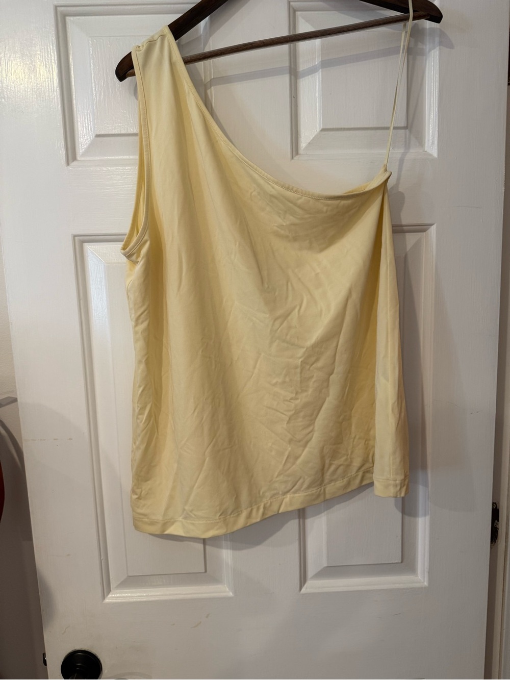 COS Pale Yellow One-Shoulder Tank Top